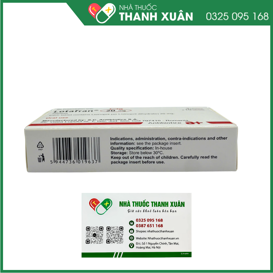 Lotafran® 20mg điều trị tăng huyết áp, điều trị suy tim